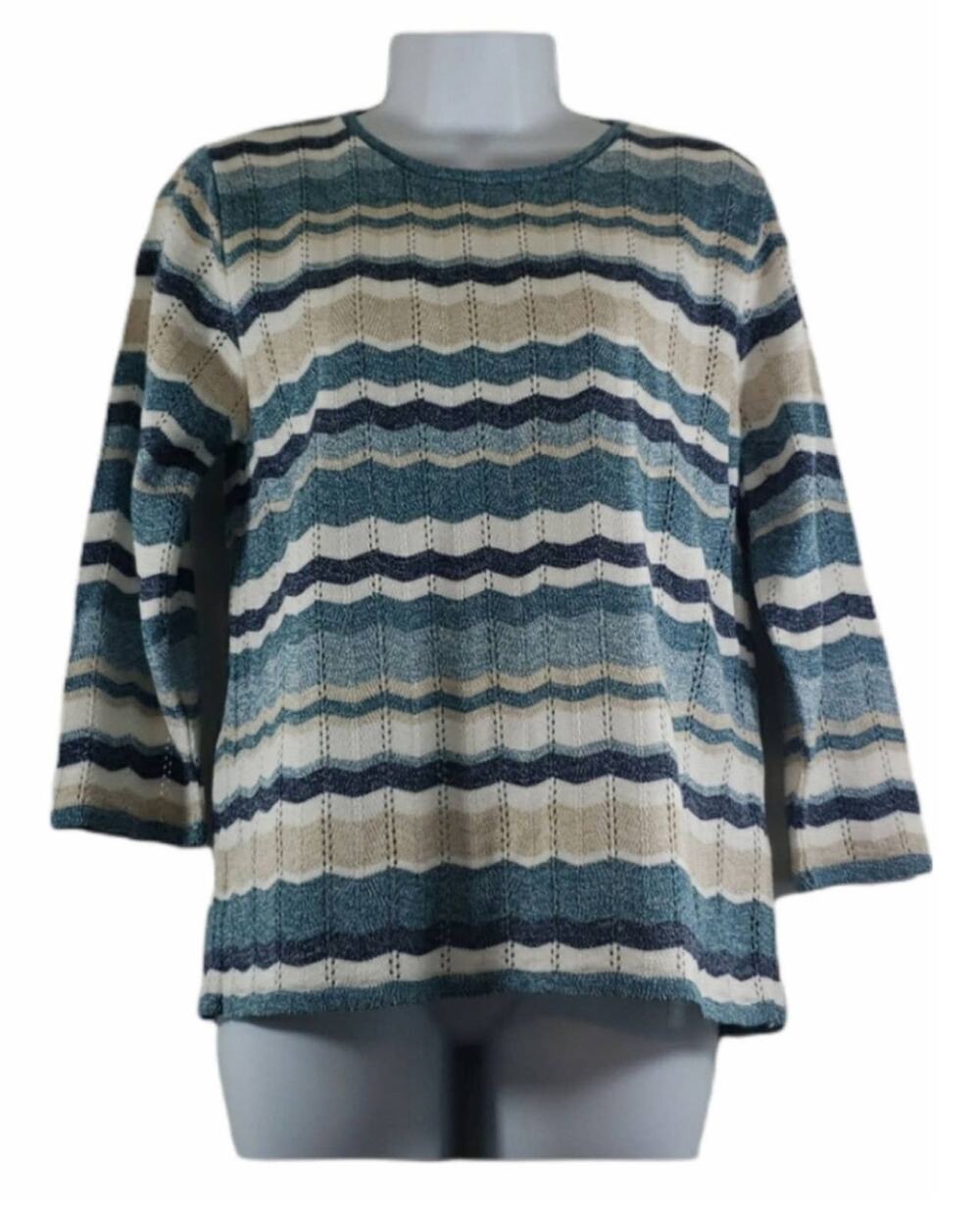 Alfred Dunner Multi-Color 3/4 Sleeve Light Sweater PL NWT